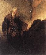 REMBRANDT Harmenszoon van Rijn St Paul at his Writing-Desk oil painting on canvas